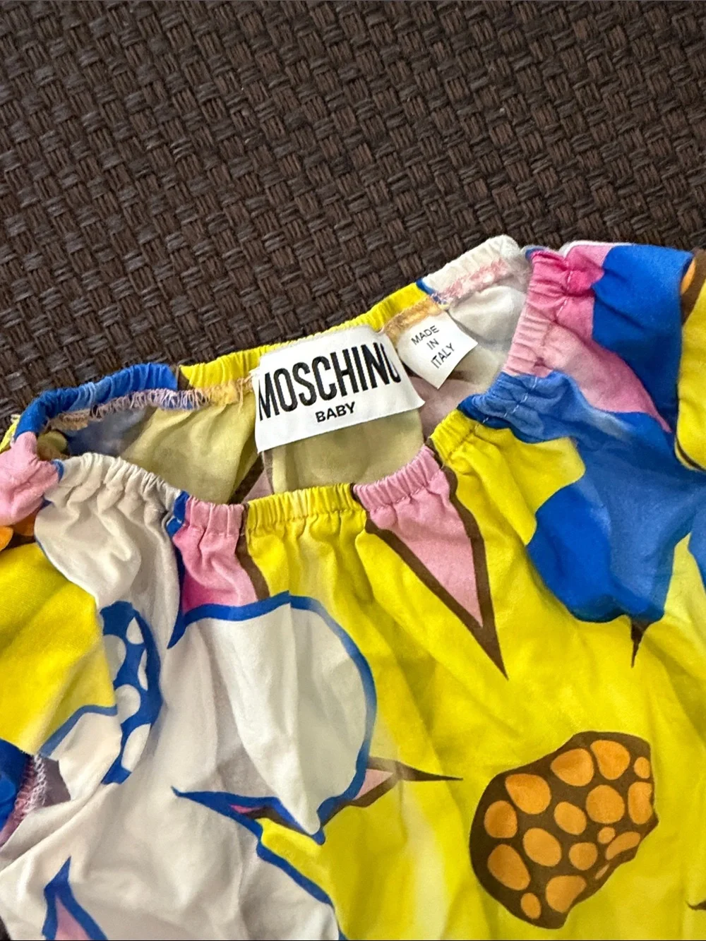 Moschino Girls Yellow Blue Pink Floral Top